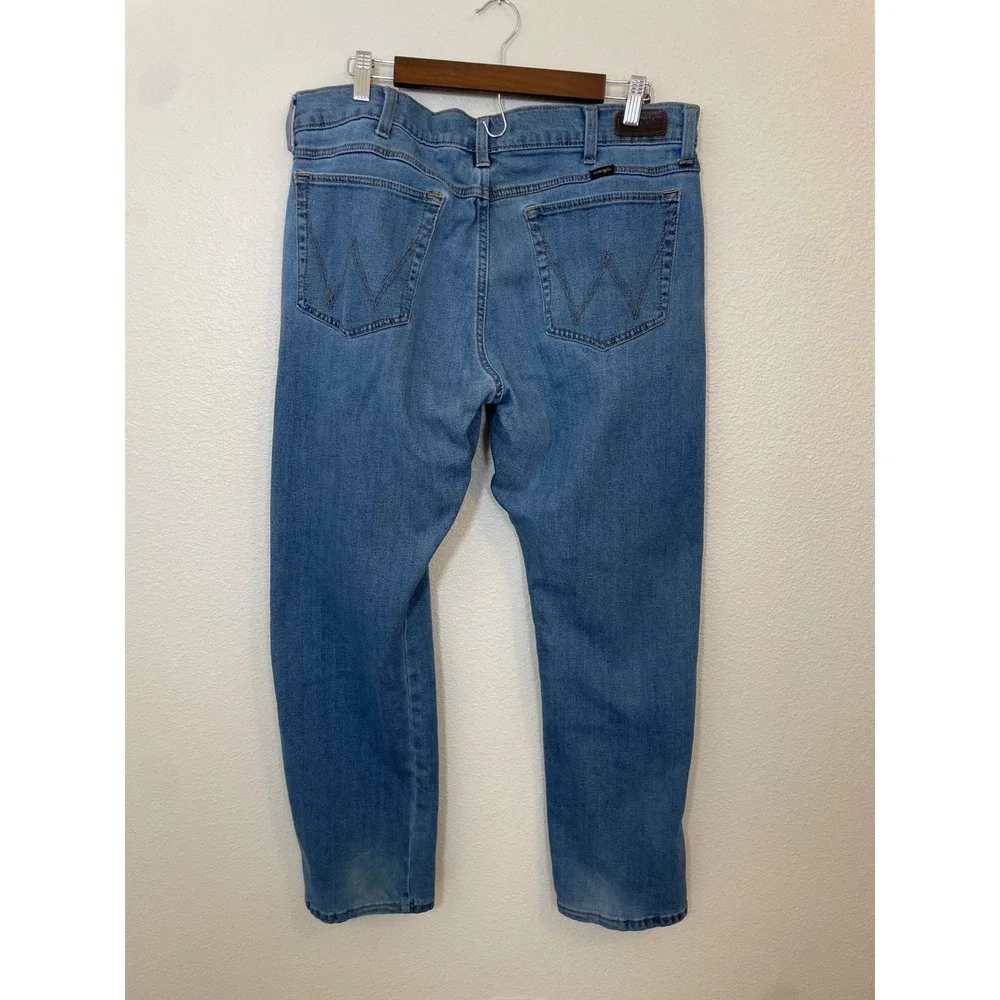 Wrangler Slim Straight‎ Jeans Mens 36x30 Blue Medium Wash 10MGW88AL Excellent
